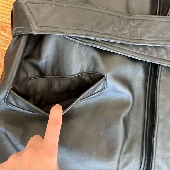 Wilsons Leather Black Leather Hooded Full-zip Coat Size L - Picture 7 of 15